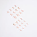 Mid-Length Press On False Nails Gradient Easy Wear Franch Reusable Natural