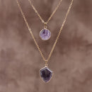 Moonstone Pendant Double Chain Necklace Valentine's Day